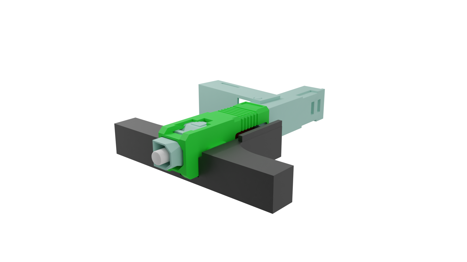 Conector óptico com trava e click APC 3 posições 2 Flex Telecom